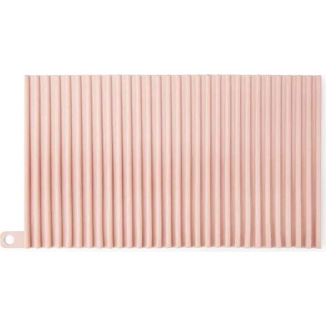 HOXILEELEOPlanche à laver silicone pliable antidérapante rose, trou de suspension légère peu encombrante pour maison et voyage (1/5)