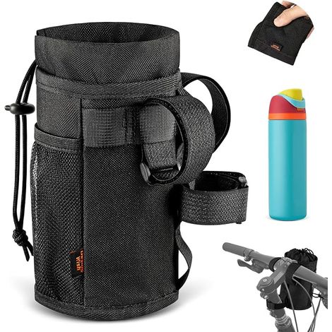 Porte Gourde Velo sans Bidon Porte Velo avec Poche en Maille Porte Gourde VTT pour Bouteille Vélo Guidon Poussette Porte Gourde Scooters Fauteuil Roulant Randonnée Accessoires (1/5)