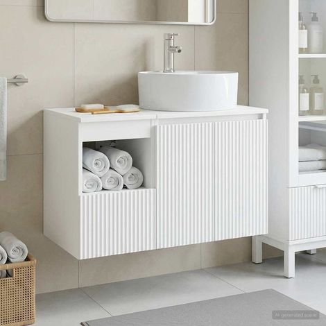 vidaXL Bathroom Furniture Set 2 pcs White Engineered Wood (1/5)