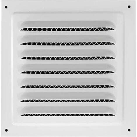 Quadratisches Lüftungsgitter 20 x 20 cm für Bad, Büro, Küche mit Moskitonetz