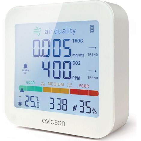 Station de mesure qualité de l'air intérieur CO2 et COV - Avidsen - 107258