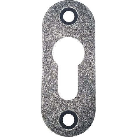 HALCÖ Zylinderrosette STUBAI, oval, 26 x 66 mm, verzinkt schwarz hell passiviert (1/4)