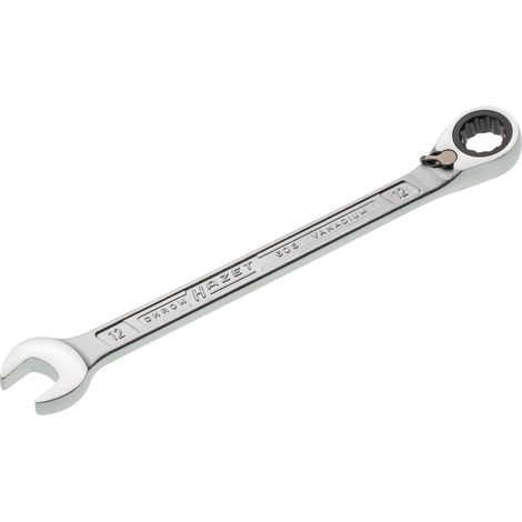 Hazet Knarren Ring-Maulschlüssel, Außen-Doppel-Sechskant-Tractionsprofil, 12 mm