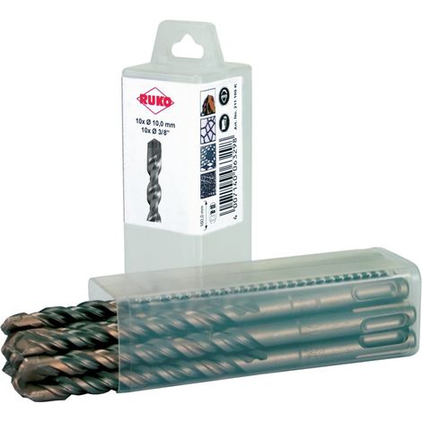 RUKO  10x  Broca  de martillo  más  TC5X  6,0  x  160  x  100  mm  en  Eco  -  213061K (1/5)