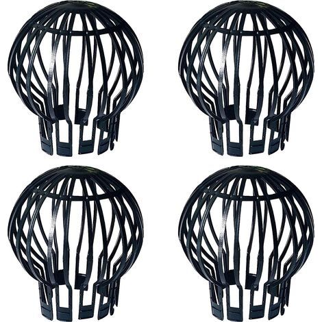 Filtres à gouttière, 4 pièces Crapaudine, protege gouttiere, Fabriqué en plastique, durable, antirouille, drainage lisse, adapté pour gouttière, drainage de toit (noir, 5,7 x 4,9 x 1,7cm) (1/5)