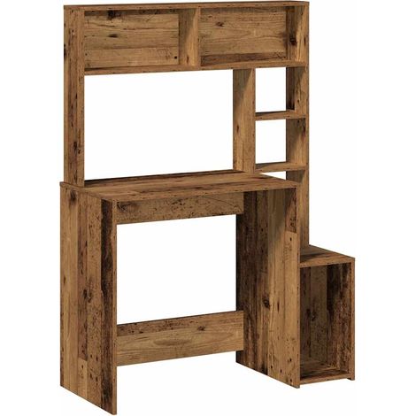 Maison Exclusive - Schreibtisch mit Regal Altholz-Optik 100x45x14