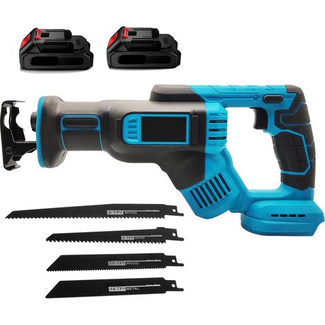 Scie alternative, Poignée ergonomique, Engrenages en métal durables, avec 2 batteries (1/2)