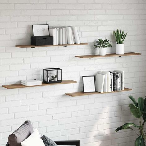 Regalbrett 4 pcs Braun 100 x 20 x 1.5 cm Holzwerkstoff