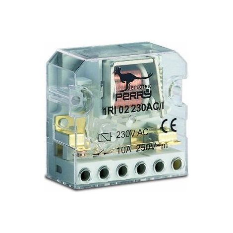Télérupteur électromécanique 230V 2 contacts – Encastrable – Pour tableau électrique – Compatible avec installations domotiques – Perry Electric (1/3)