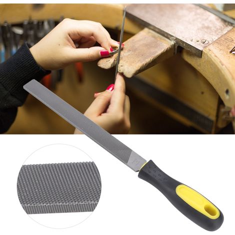 Lime plate en acier de 20 cm avec manche, outil d'affûtage et de façonnage pour métaux, lime à dents grossières