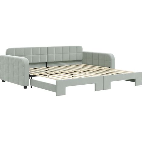 Maison Exclusive - Tagesbett Ausziehbar Hellgrau 100x200 cm Samt