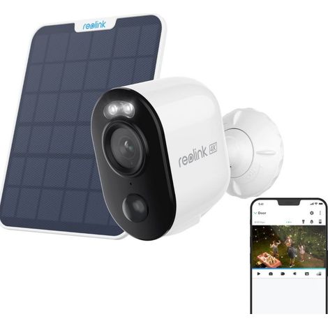 Reolink – Caméra de surveillance extérieure 4K 8MP – WiFi 2.4/5 GHz – Vision nocturne couleur – Détection avancée personnes/véhicules/animaux – Panneau solaire (1/5)