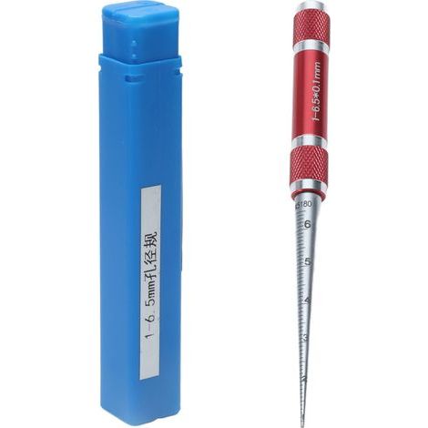 Kegellochlehre/Lineal aus Edelstahl, 1–6,5 mm, zur Messung des Innendurchmessers (1/5)
