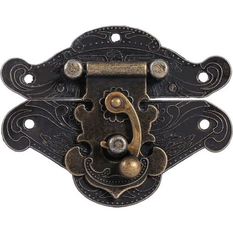 Riegel im Vintage-Stil, Antik-Prägung, Haspe, Schlossverschluss mit Schrauben, für dekorative Schränke, Schränke, Schränke, Schmuckschatullen, Geschenkboxen, Koffer oder Möbel, bronzefarben (XXS, 8 St (1/5)