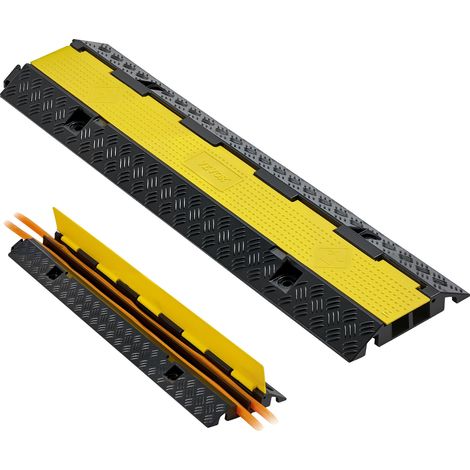 Rampa di protezione per cavi VEVOR, 9.979 kg/asse, gomma, 2 canali, 1 confezione, 100,5x24x4,5 cm, 1-a (1/2)