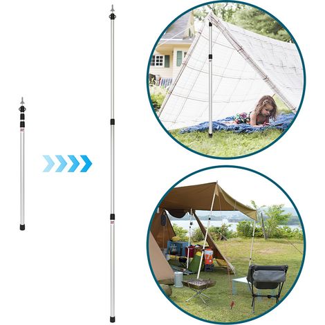Wolketon 8 pezzi pali telescopici per tenda 88–234 cm, altezza regolabile e collegamento fluido per gazebo