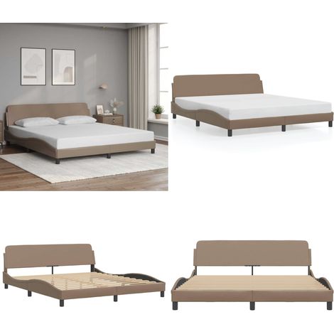 Cadre de lit Dover cappuccino 180x200 cm similicuir - Cadre de lit - Tête de lit (1/5)