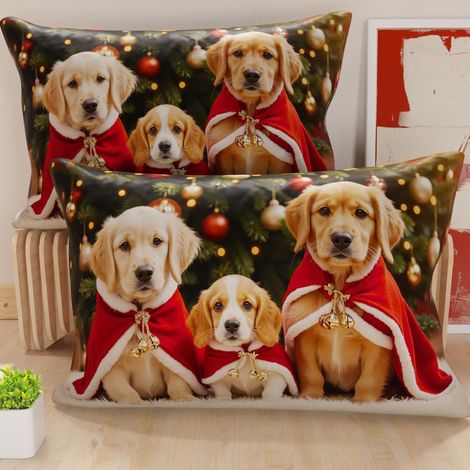 Paire de Housses de Coussin en Microfibre 30x50 cm, Coussins Décoratifs de Noël pour Chambre, Canapé, Salon, Lot de 2 Housses de Coussin, Taie d'oreiller Noël 18