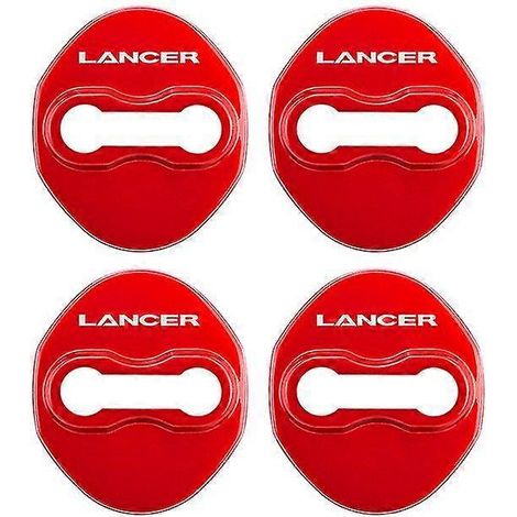 Lot de 4 caches de serrure de porte en acier inoxydable pour Mitsubishi Lancer - Accessoires de protection et de décoration - Panneaux et pièces de porte intérieure - Rouge (1/5)