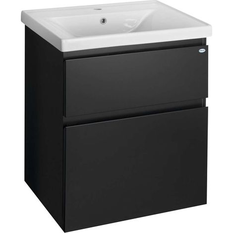 Aqualine Altair - Mobiletto sottolavabo 61x73x45 cm, nero opaco AI665