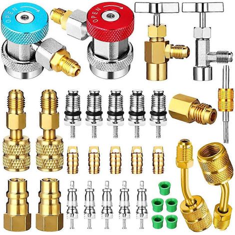 Kit adaptateur à coupleur rapide pour R134A AC, robinet de réservoir R134a (1/5)