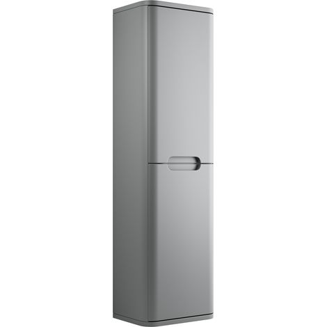 Signature Randers Wall Hung 2-Door Tall Unit 350mm Wide - Matt Grey (1/5)