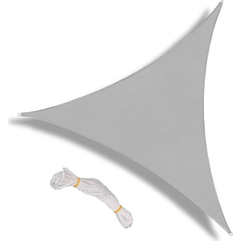 Voile d'ombrage grise anti-UV en polyester Oxford 2,4 x 2,4 x 2,4 m pour terrasse, jardin, parc, aire de jeux et pelouse (1/5)
