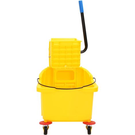 Seau à serpillière avec essoreuse et roues jaune 36 L PP CFW257459 (1/5)