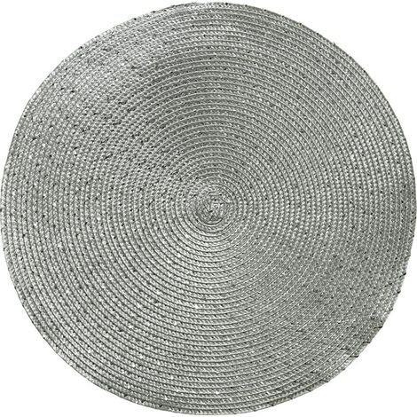 Mantel individual color plata redondo, ø38 x 0,2 cm (1/2)