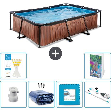 Exit-toys Piscina Exit Rectangular - Efecto madera - 300x200x65 cm - 7-piezas  S319 (1/5)