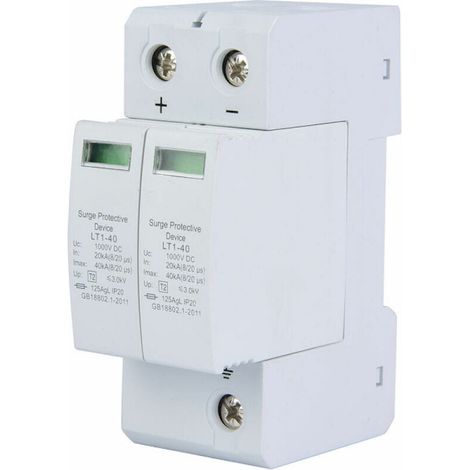 Parafoudre CC — Dispositif de protection contre les surtensions 1000 V pour systèmes photovoltaïques résidentiels (2P, 40 kA) (1/5)