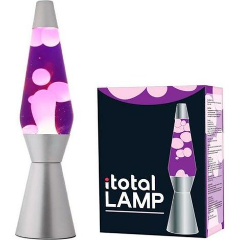 I-Total Lámpara Lava Base Silver Liquido 36Cm Púrpura/Rosa
