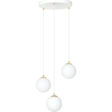 Lampadario Emibig Royal 3 bianco oro 3xE14 vetro 40cm (1/5)