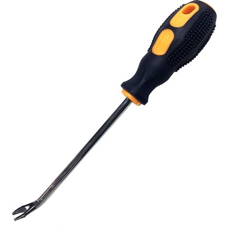 Kaelt - menuiserie arrache-Clou Tournevis, Porte de Voiture Panneau Intérieur Garniture Clip de Fermeture Remover Installateur Outil de réparation Pince, V-Black, 260mm/10.24" (1/5)
