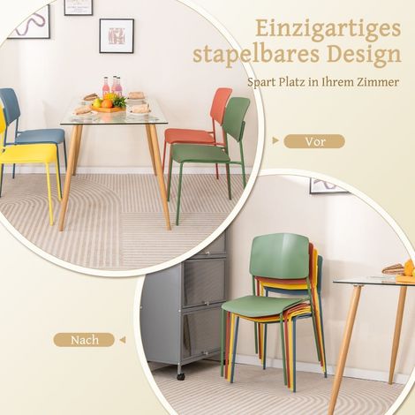 Set di 4 sedie da pranzo impilabili - ergonomiche e resistenti in pp 227458862 227458862 227458862 (1/5)