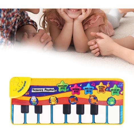 Tapis d'éveil musical pour bébé, tapis de piano musical pour enfant, tapis de sol avec clavier de piano, tapis en forme de couverture animalière, tapis d'éveil tactile, jouets d'éveil (1/5)