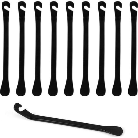 10PCS Levier de Pneu Démonte-pneus Levier de Pneu de vélo Démonte-Pneus vélo Démonte-pneus en métal Outil de Réparation Pneu pour VTT,BMX(12 CM,Noir) (1/5)