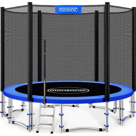 Trampoline extérieur rond Ø366cm max. 150kg set complet filet de sécurité porte d'entrée échelle poteaux trampoline jardin (1/8)