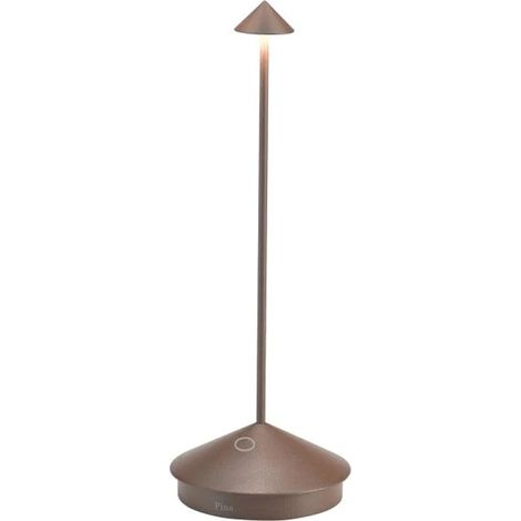 Pina Pro – Aluminium – Dimmbare LED-Tischleuchte, Schutzart IP54, für den Innen- und Außenbereich geeignet, Steckerfuß, H 29 cm, EU-Stecker – Corten-Wellen (1/5)