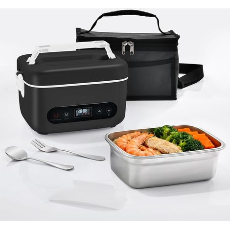 Boîte à Repas Chauffante Sans Fil 1,3L avec Batterie 12000mAh et Minuterie Intelligente Noire (1/5)