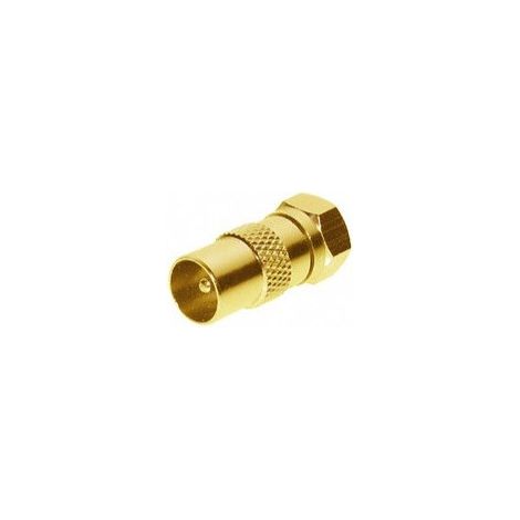 HDSAT Adaptateur d'antenne Fiche F F mâle - Coax Mâle (IEC) GOLD