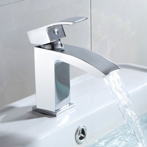 Arke Contemporary Basin Sink Chrome Mono Mixer Tap + Waste (1/5)