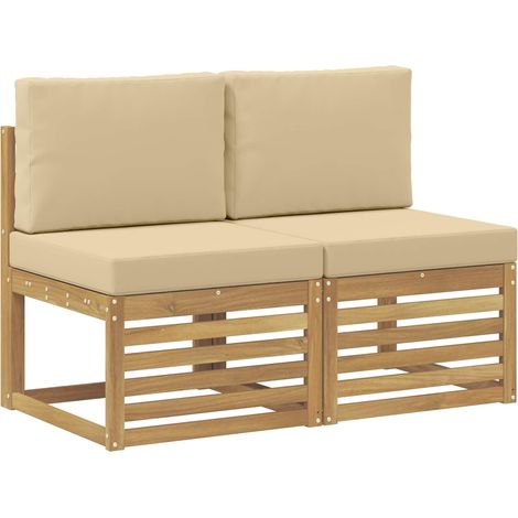 Maison Exclusive - 2 Stück Outdoor Mittelsofa Massivholz Akazie W