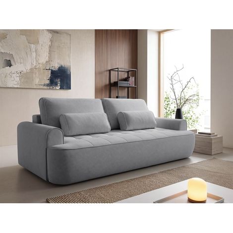 Sofa 3-Sitzer mit Schlaffunktion HUNTER in Stoff Soft Grau (1/5)