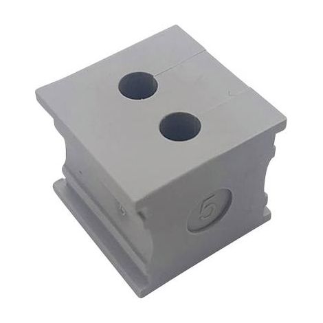 TRU COMPONENTS KT 2/5 PASSE-FILS FENDU Ø MAX. DES BORNES 5 MM ELASTOMÈRE GRIS 1 PC(S) TC-10329276 (1/3)