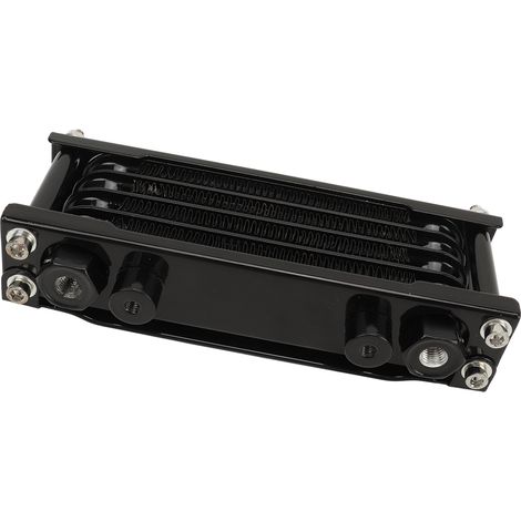 Kit 17 Pièces Radiateur d'Huile Moto en Aluminium 4 Rangées Refroidisseur Moteur Remplacement pour Monkey 125cc-140cc Noir (1/5)