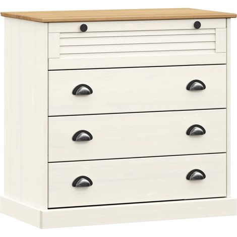 Commode VIGO blanc 80x40x76 cm bois massif de pin