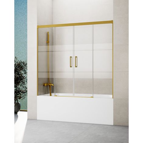Mampara de bañera. Medida: 172 - 182 cm, BASICA ORO FROST 2 fijos + 2 correderas (1/5)
