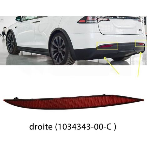 Luz antiniebla trasera para Tesla modelo X 2015-2020, luz de parachoques trasero, luz de barra trasera, reflector, luz de señal, luz reflectora, lado derecho (1034343-00-C) (1/4)