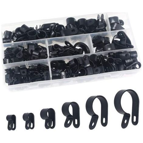 200 Nylon-Kunststoffclips – Befestigungselemente für Leitungen, Kabel, Schläuche und Kanäle Ø 5/6/10/13/19/23 mm (1/5)